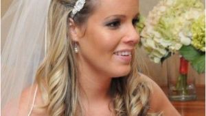 Wedding Hairstyles Long Hair Half Up Veil Wedding Hair Half Up with Flower and Veil Wedding Diary