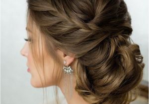 Wedding Hairstyles Low Side Bun Side French Braid Low Wavy Bun Wedding Hairstyle