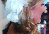 Wedding Hairstyles Off to the Side Bridal Updo Off to the Side Ponytail with White Accessory