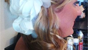 Wedding Hairstyles Off to the Side Bridal Updo Off to the Side Ponytail with White Accessory