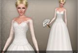 Wedding Hairstyles Sims 4 Wedding Dress Presented In 1 Variant Lace top with Deep Low Neck