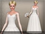 Wedding Hairstyles Sims 4 Wedding Dress Presented In 1 Variant Lace top with Deep Low Neck