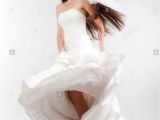 Wedding Hairstyles Strapless Dress Portrait Od A Bride with Long Dark Hair In Wedding Dress isolated