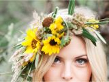 Wedding Hairstyles with Sunflowers Sunflower Inspired Wedding Halo Crown Utah Wedding Flowers Calie