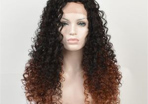 Wig Hairstyles for Black Women Lace Front Two tones Color Wig Long Curly Hairstyle African American