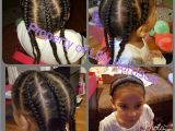 Zig Zag Braids Hairstyle Braided Headband and 4 Corn Rolls Down the Back